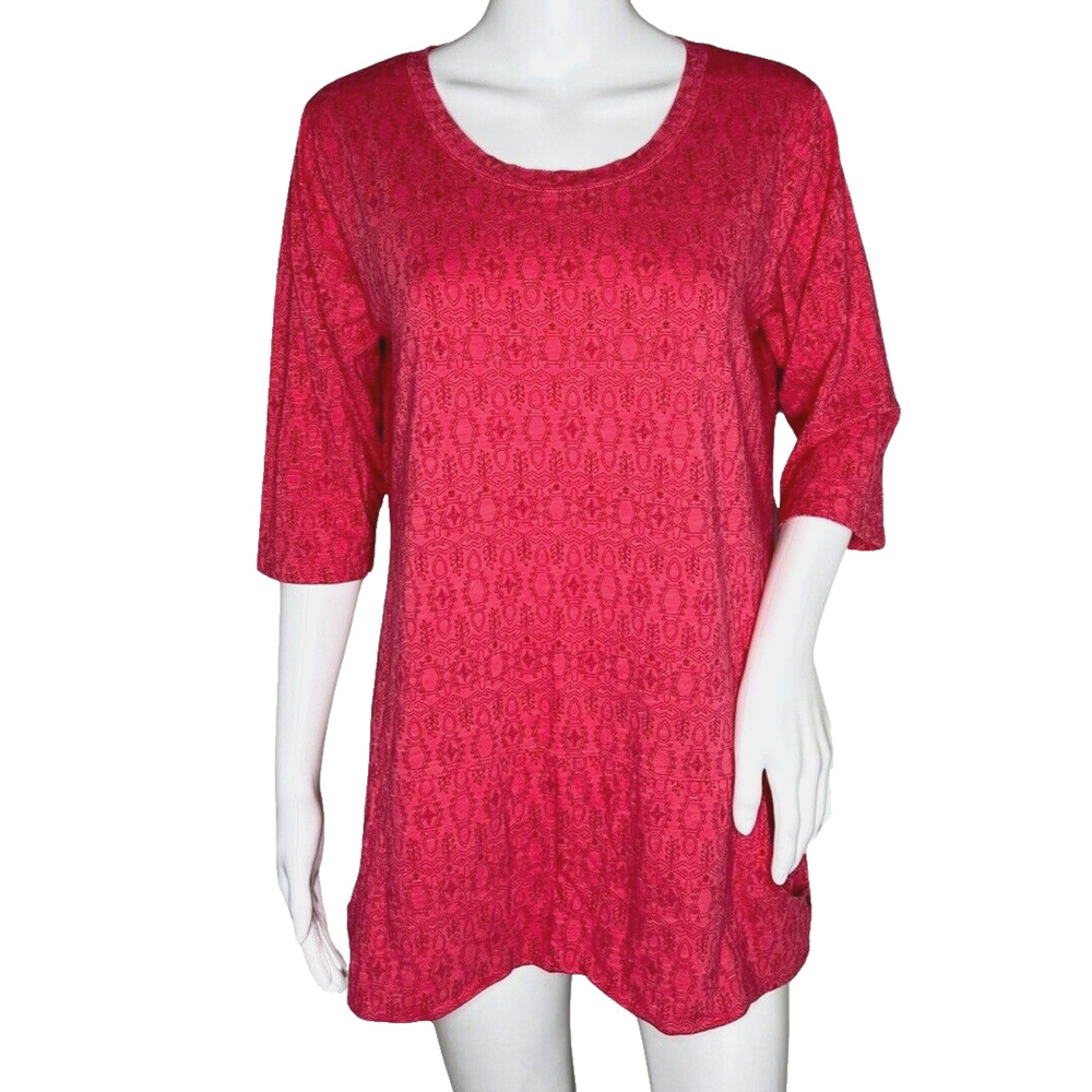 Toad & Co Shirt Womens Medium Pink Jersey Knit Tunic Easy Wear Commute Outdoors
